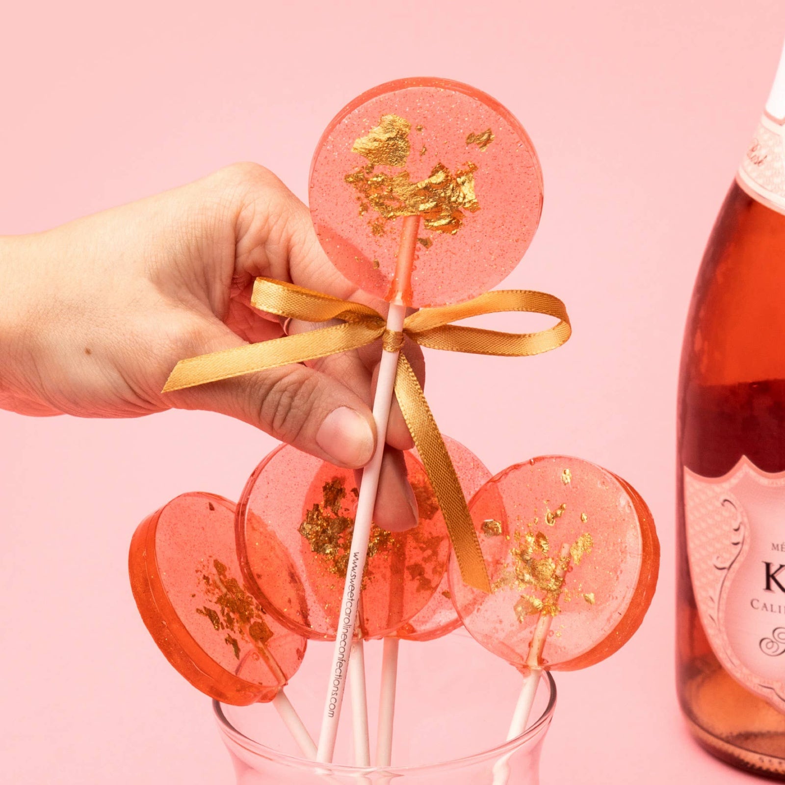 rosé wine lollipops