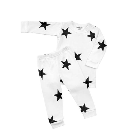 sammy + nat signature bold star pima pajama set in black