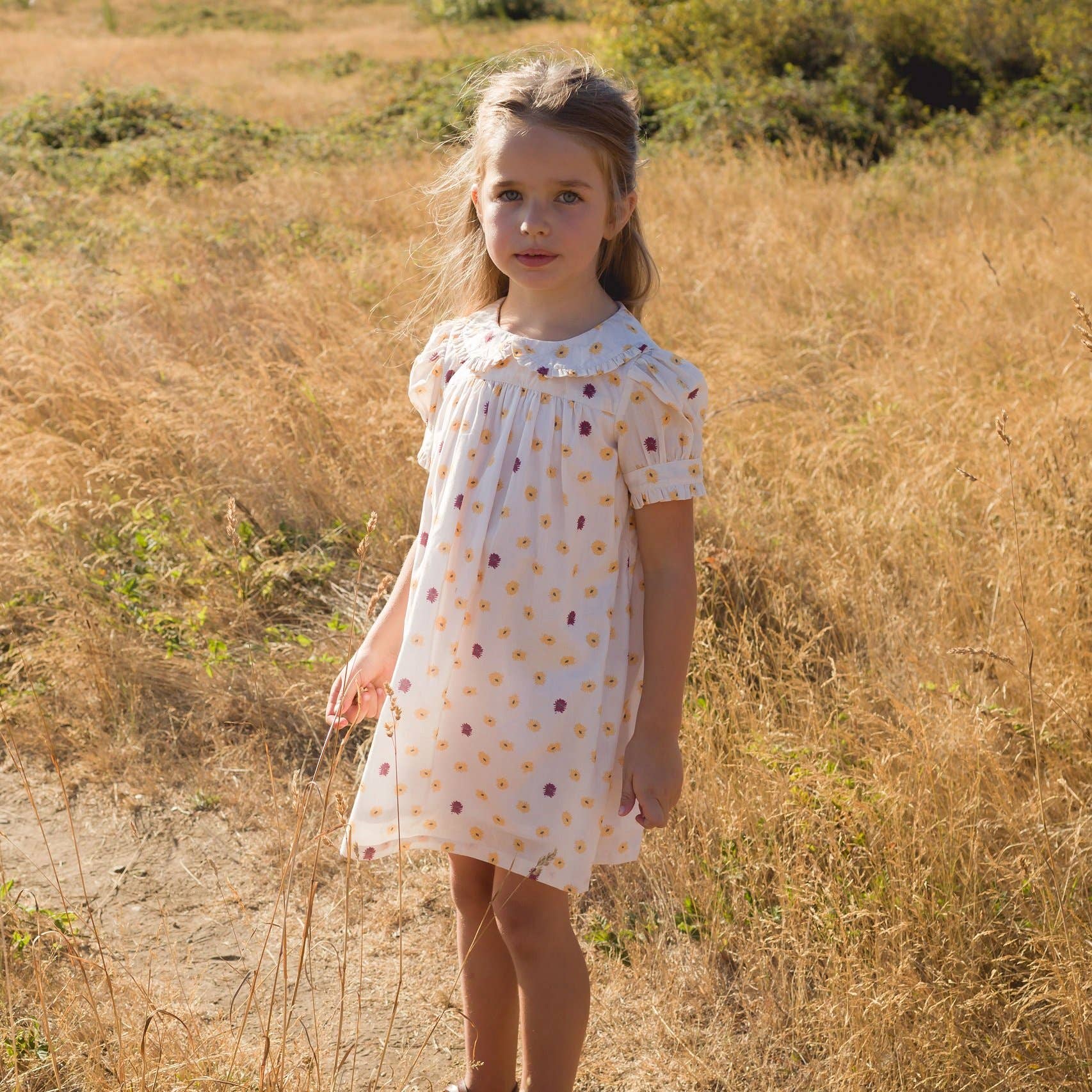 selah dress in yellow daisies