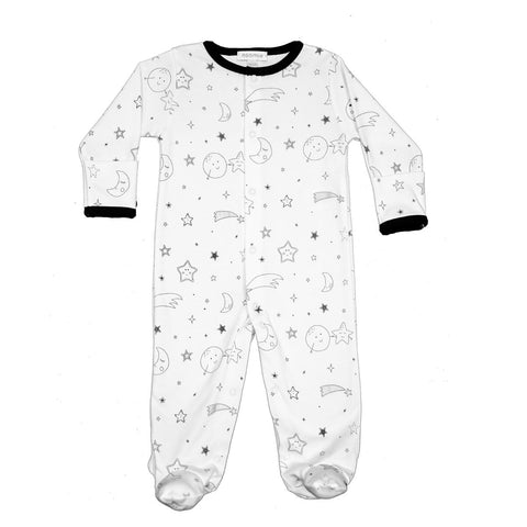 snap footie in moon & stars