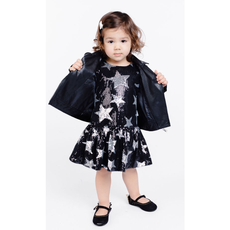 star & moon sequin dress