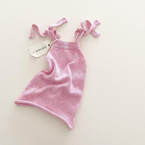 summer knit pink confetti dress