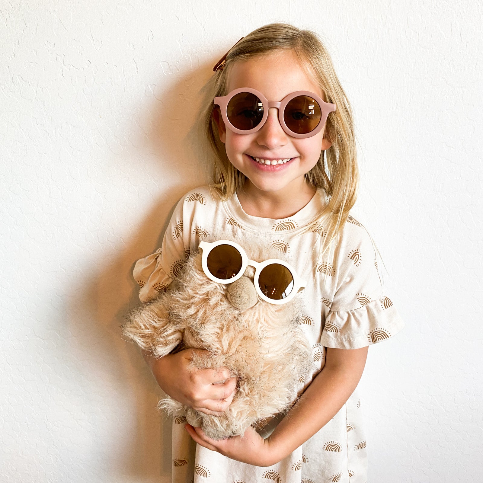 sustainable sunglasses in blush