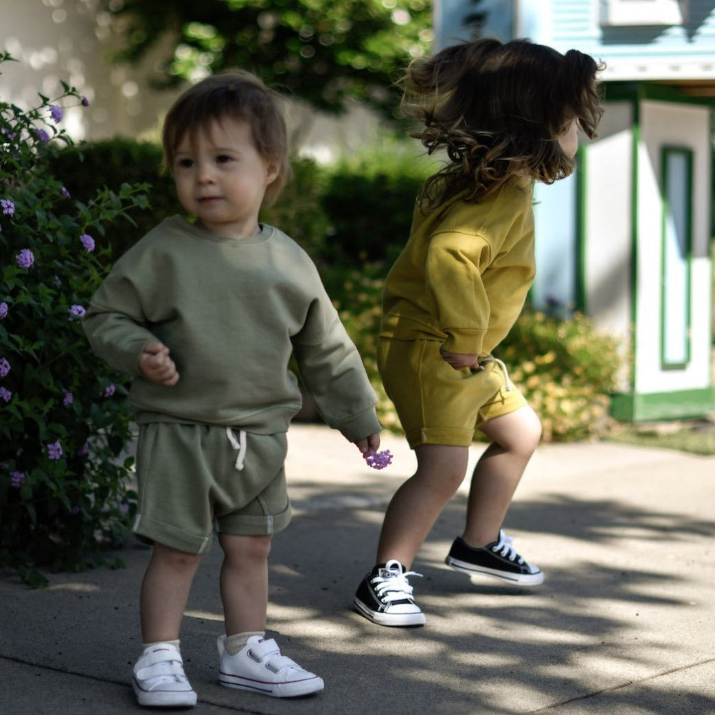 the jogger shorties in sage