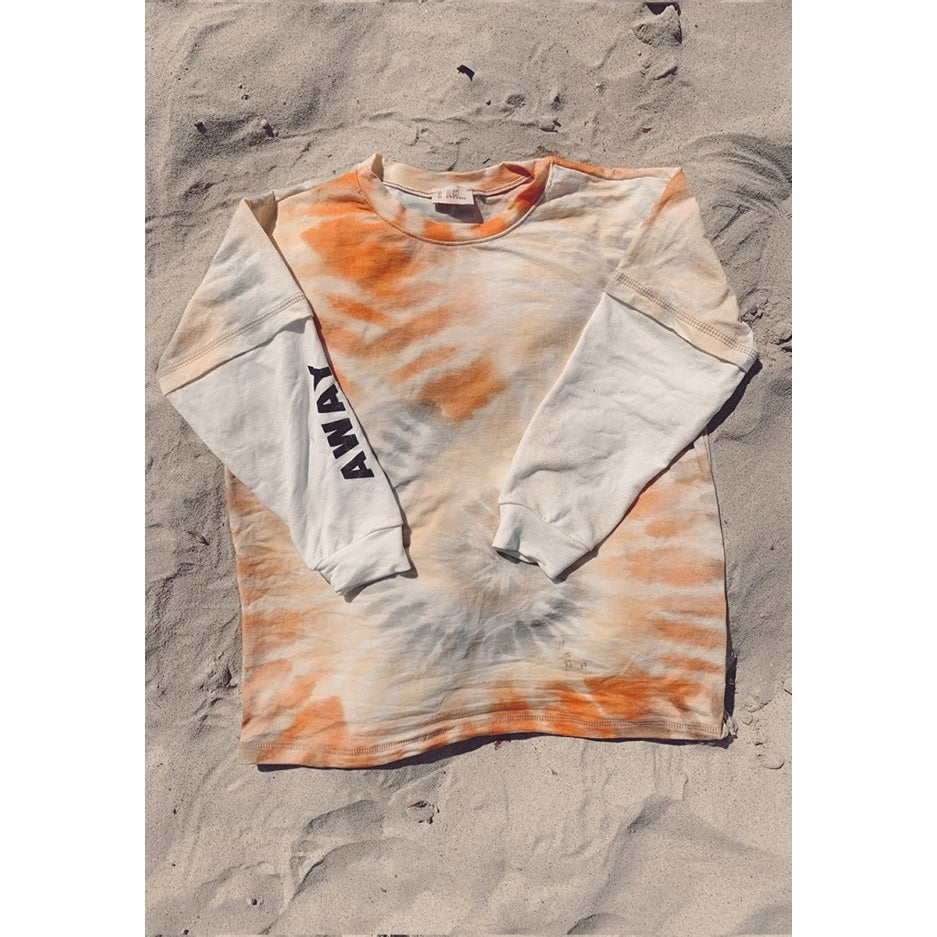 tie dye long sleeve shirt in orange