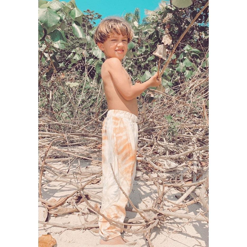 tie dye pants in orange