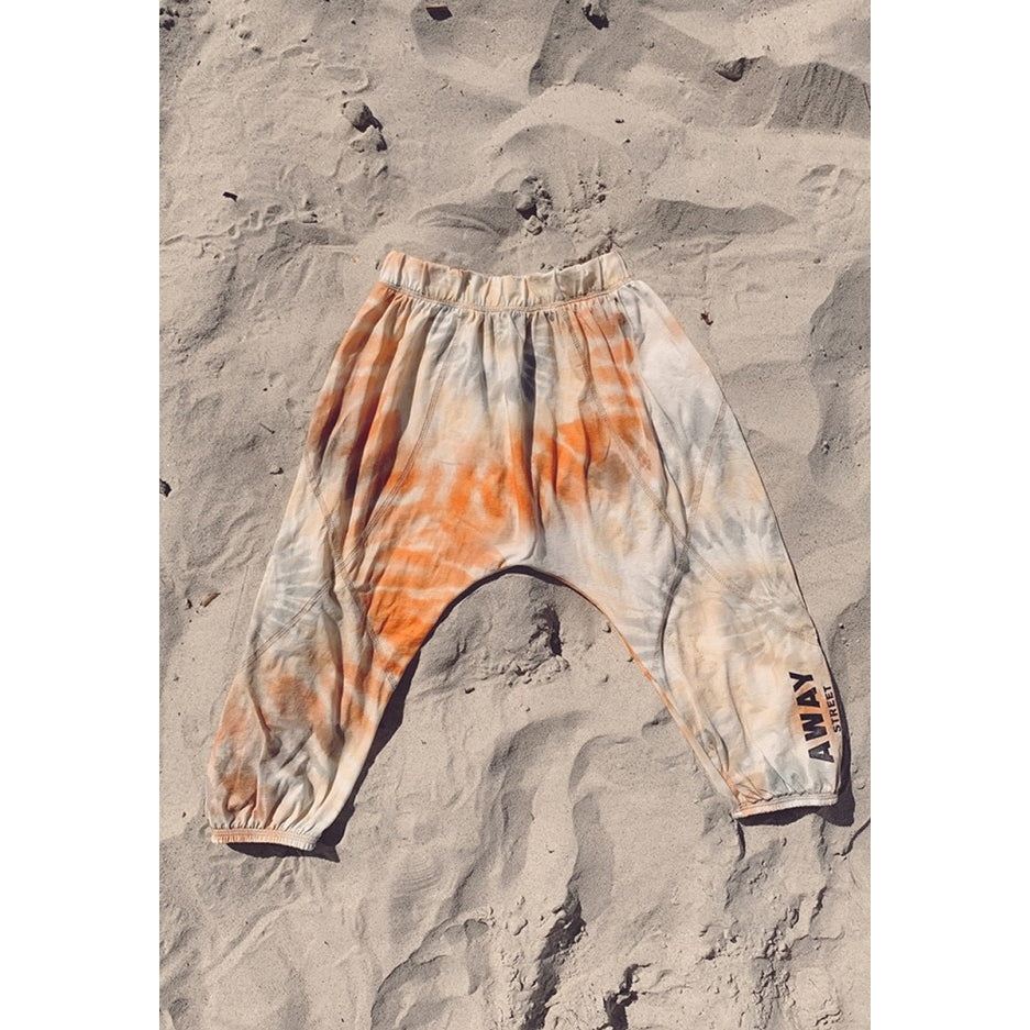 tie dye pants in orange