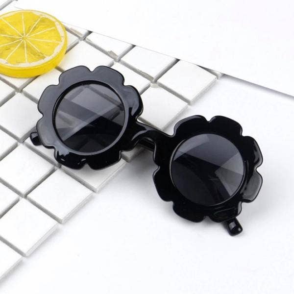 tiny trendsetter black floral frame sunglasses