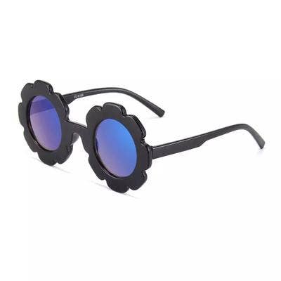 tiny trendsetter black polarized floral frame sunglasses