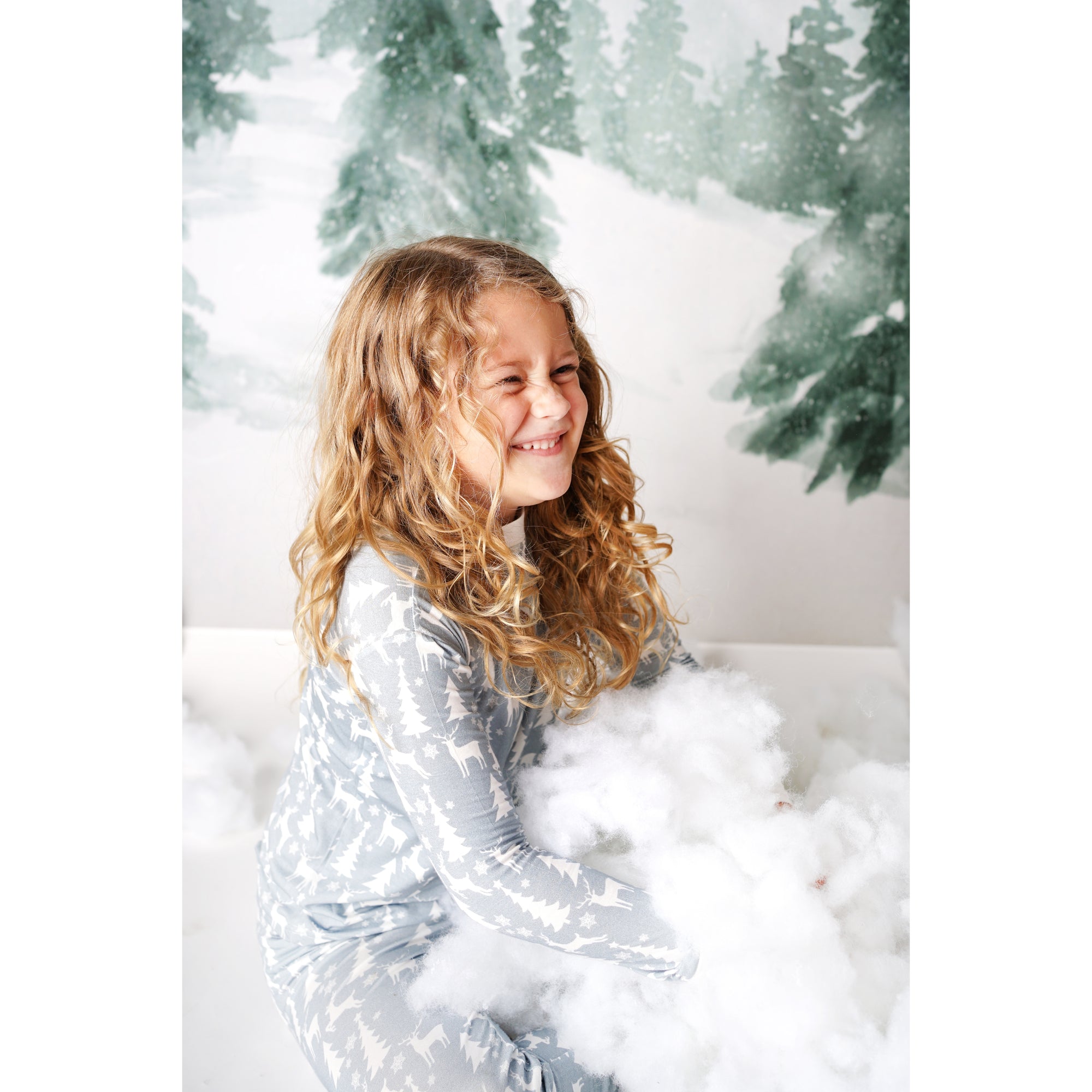 white christmas bamboo toddler pajama set
