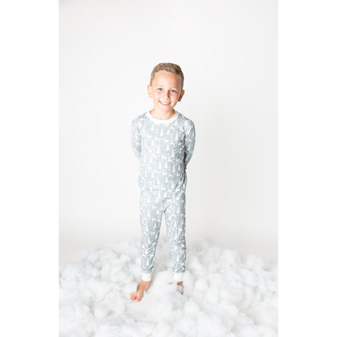 white christmas bamboo toddler pajama set