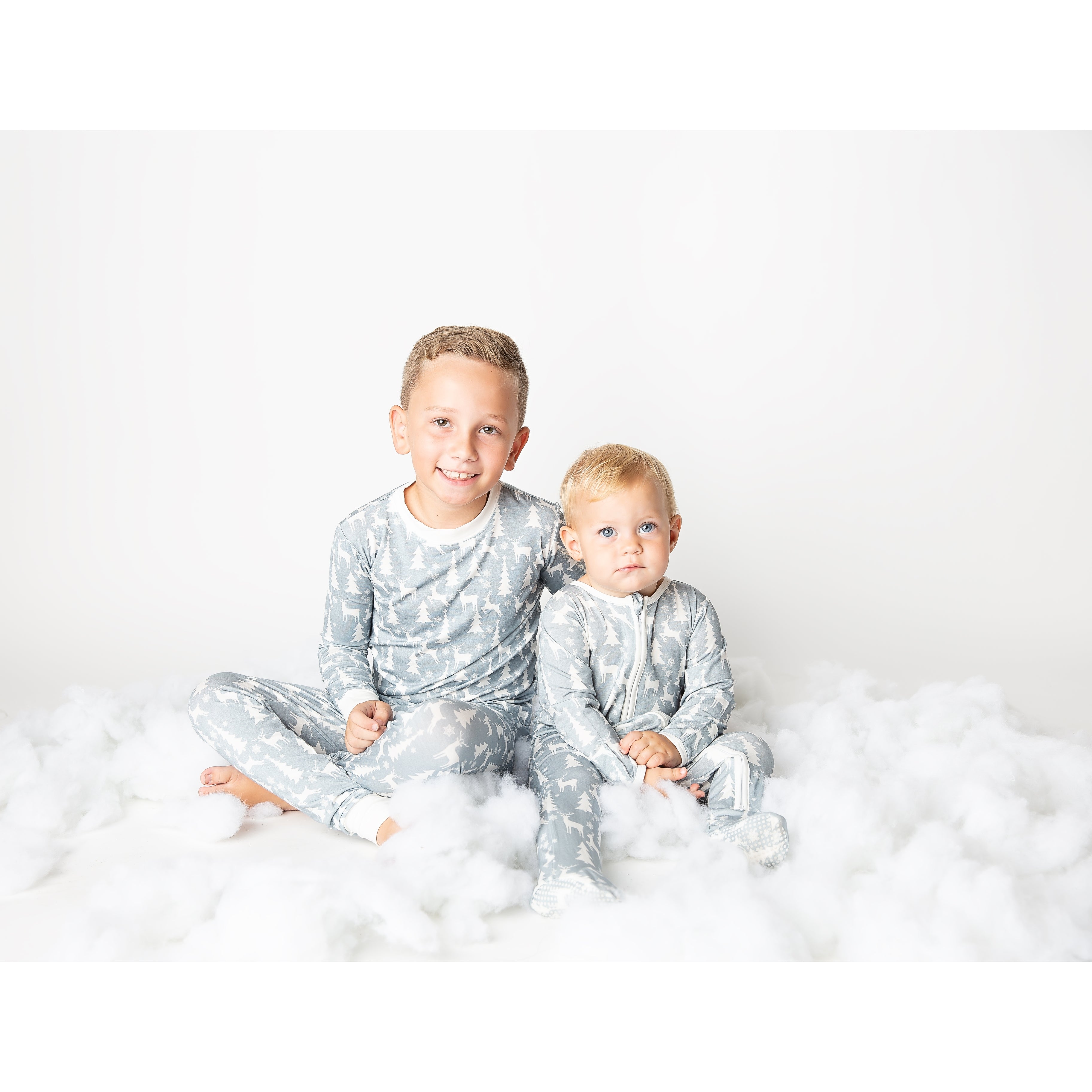 white christmas bamboo toddler pajama set