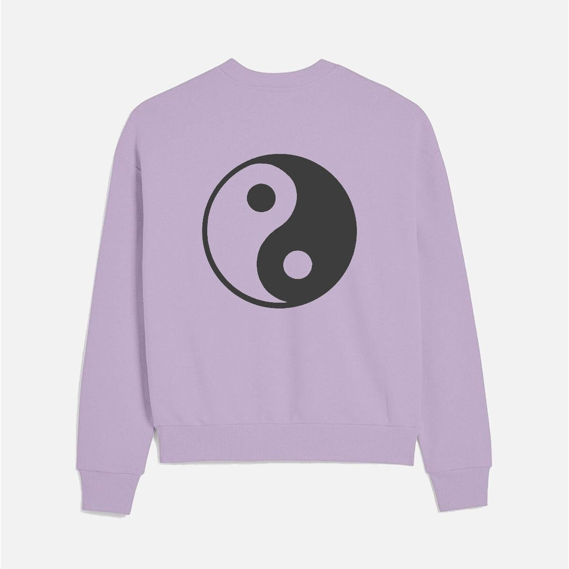 ying yang sweatshirt in lavendar