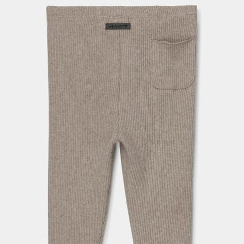 organic cotton ribbed leggings in beige